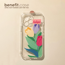 Benefit Japan-ROK ins and three tulips apply Apple 13promax mobile phone shell brief about iphone12mini art xsmax original xr transparent 8