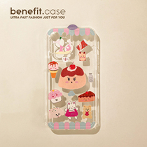 Benefit Cartoon Cute Sweet Rabbit applies Apple 13promax mobile phone shell Creative iphone12mini Transparent xsmax Girls xr Japan-ROK 8pl