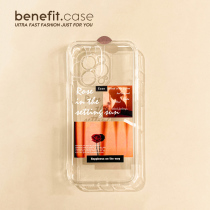 Benefit European and American Ins Wind Flower Shadow Conversation Applicable Apple 13promax mobile phone shell iphone12 transparent mini creative xsmax art xr rose 8