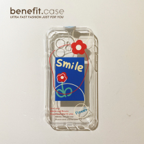 Benefit small red flowers with simple wind apply Apple 13promax mobile phone shell iphone12mini protective sleeve xsmax transparent xr silicone 8pl