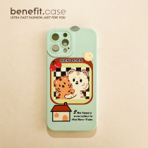 Benefit cute two hugs apply Apple 13promax mobile phone shell iphone12 silicone mini creative xsmax lovers xr tiger 8plu