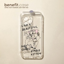 Benefit cute English Mary cat applies Apple 13promax mobile phone shell cartoon iphone12mini