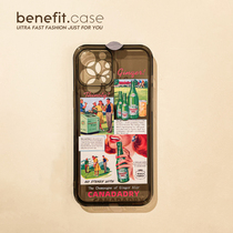 Benefit method retro beer applicable apple 13promax mobile phone shell iphone12 soft silicone mini creative xsmax soft shell xr personality 8plu