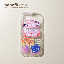 Benefit Cartoon Cool Girl Transparent Shell applies Apple 13promax all-bag phone shell iphone12mini protective sleeve xsmax personality xr little fresher 8