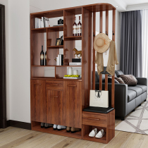 New Chinese Solid Wood Shoes Cabinet Xuanguan Cabinet Integrated Living Room Partition Cabinet Screen Decoration Room Cabinet Wine Cabinet Entrance Hall Cabinet