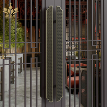 High-grade glass door handle new Chinese antique hotel private room wooden door large handle custom bronze door handle