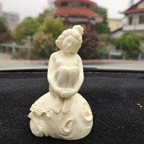Ivory Carved Plum Blossom Sexy Beauty Nude Maid Maid Bodhi Seed Coconut Wood Handicraft Ornament Gift Box