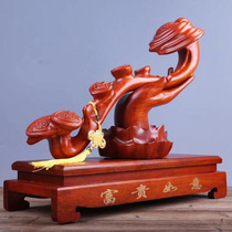 Iron plow wood rich and noble wishful ornaments bergamot mop solid wood carving handicraft desktop decoration leader daily gift