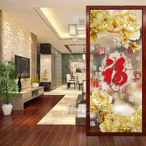 Art glass custom screen Aisle partition living room double-sided matte translucent painted new tempered Baifu map