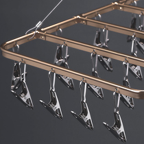 Clothespin multi-clip household drying rack clothes big clip iron hook stainless steel windproof buckle sock artifact