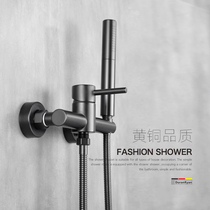 Dura Lane classic black copper hot and cold full copper bathtub faucet cylinder side mixing valve open faucet