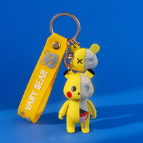 Semi-anatomical keychain female cute creative Xiaoying bear skeleton car key pendant schoolbag hanging ornaments to give gifts