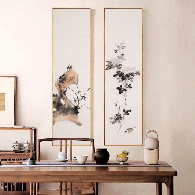 新中式客厅装饰画四联画