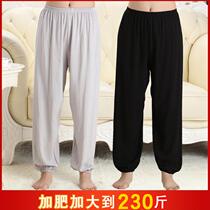 Summer cotton pajamas mens trousers artificial cotton pants thin loose bloomers cotton silk pants womens air conditioning pants