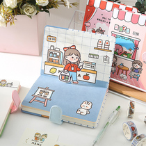 3D three-dimensional cute hand account book hipster color page magnetic buckle this girl Heart Book notebook portable diary Korean simple ins Wind Japanese Net Red Girl art exquisite notepad