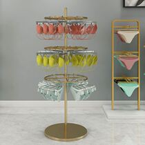 Clothing Store Hanging Underwear Briefs Shelves Landing Style Shorts Socks Bra Shelf Middle Island Round Swivel Shelf