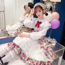 Original Authentic Lolita Dress Girls' Lolita Dress Full Set Children's Western Princess Cake Skirt