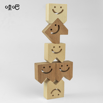 Wow stacked music building blocks balance toys educational early education stacked high parent-child interactive desktop games wooden smiling faces