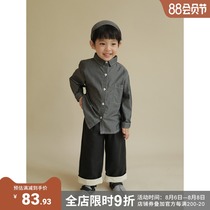 oddtails Boys loose Western style trousers Childrens spring and autumn new Korean fashion pants large childrens casual pants