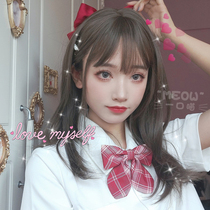 Mouthful meow wig Female long hair long straight hair natural realistic net red Japanese girl jk face repair lolita wig