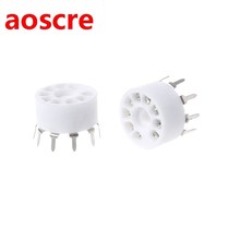 10pcs 9-pin Outlet Electronic Tube Ceramic Sockets Gold Plat