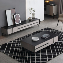 Modern minimalist rock board tea table TV cabinet new composition Living room Small-family-style minimalist minimalist light extravaganza