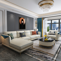 Light Lavish Rear Modern Real Leather Sofa Composition Minimalist Corner Living Room Corner Living-room Small House Trio of a full dress