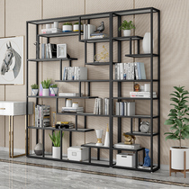Nordic light luxury wrought iron partition rack office living room bookshelf modern minimalist floor-to-ceiling multi-layer display shelf