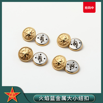 Flame Blue Metal Size Button Metal Button Shoulder Buttoned up Shoulder Buttoned Shirt Buttons