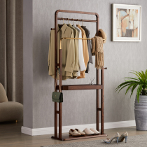 Solid wooden cap frame floor bedroom light luxury room hanger rack minimalist living room basalt household white wax wood clothes