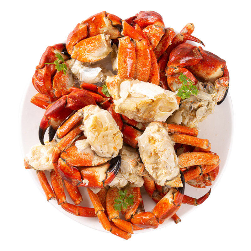 新鲜熟冻螃蟹足碎蟹蟹脚单独无黄无膏蟹块半蟹带蟹钳500g拍一发二