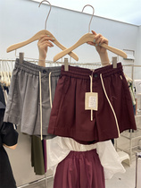 T station Korean version of Dongdaemun 2022 summer new casual all-match elastic waist drawstring high waist shorts wide leg pants tide