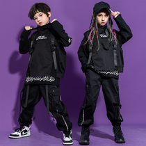 Childrens street dance suit boy personality fixture hip hop out to suit girl bully and cool street dance costume performance tide dress