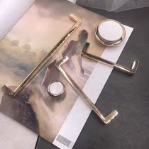 Modern light luxury white simple wardrobe door handle Bedroom shoe cabinet Bathroom drawer single hole gold long handle