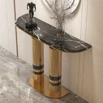 Modern light luxury entrance cabinet Door-to-door wall end view case Door-to-door partition wall Marble entrance table table