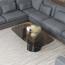 Nordic household light luxury coffee table Living room sofa Glass coffee table Italian small apartment modern stainless steel square coffee table