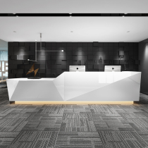 Front desk reception desk company welcome paint desk high and low bar simple modern beauty salon cash register customization