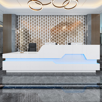 Liangyin Baking Paint Front Desk Reception Desk Company Atmospheric Beauty Salon Bar Cashier Curved Hotel Office Cabinet Customization