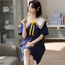 Cotton nightgown womens short sleeves summer 2021 new students cute long princess style sweet thin wear