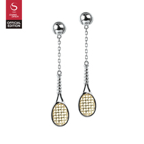 China Open China Open Tennis Tennis Racket Earrings Sterling Silver Jewelry