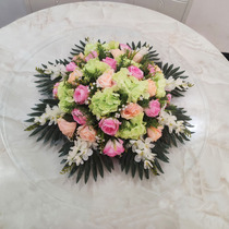 Hotel meeting room large round table lyndhurst round table flower decoration table simulation plastic flower turntable fake flower art