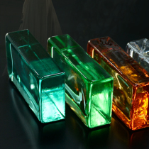 Stained glass brick Transparent square partition wall Crystal bar light-transmissive frosted brick Outdoor fine grinding curtain wall perforated brick