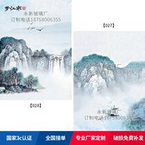 Factory direct sales clip silk glass landscape painting clip silk art tempered ultra-white screen printing engraving mosaic Custom custom