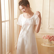 Ho Baskets Princess Sleeping Dress Woman Summer Thin cotton short sleeves lace cute sweet and beautiful Japanese Cartoon Teenage Pyjamas