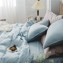 60 net red new light lavish lair sky silk four pieces of summer bifacial ice sheet bedspread color quilt cover