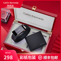 CALLINKENNEDY solid wood gift box belt wallet mens suit leather automatic buckle luxury mens belt