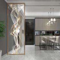 Modern minimalist glass screen partition wall Living room blocking home decoration Bedroom door entrance Light luxury Nordic