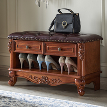 American solid wood into the family door for the home door can sit at the entrance 70cm long containing wearing a footstool to the door stool Nordic