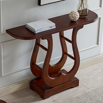 American solid wood semi-circle Xuanguan Table Corridor Pole brief Xuan Guantai Ou style door hall Partition Xuanguan Cabinet Leaning Against Wall Aisle Cabinet