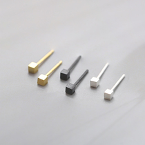 Light Yan 925 pure silver square ear nails to sleep without picking ear holes personality mini